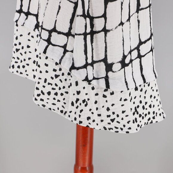 HABITAT Yin Yang Sleeveless High-Low Tunic Top Black/White Confetti Size XL - Picture 6 of 8